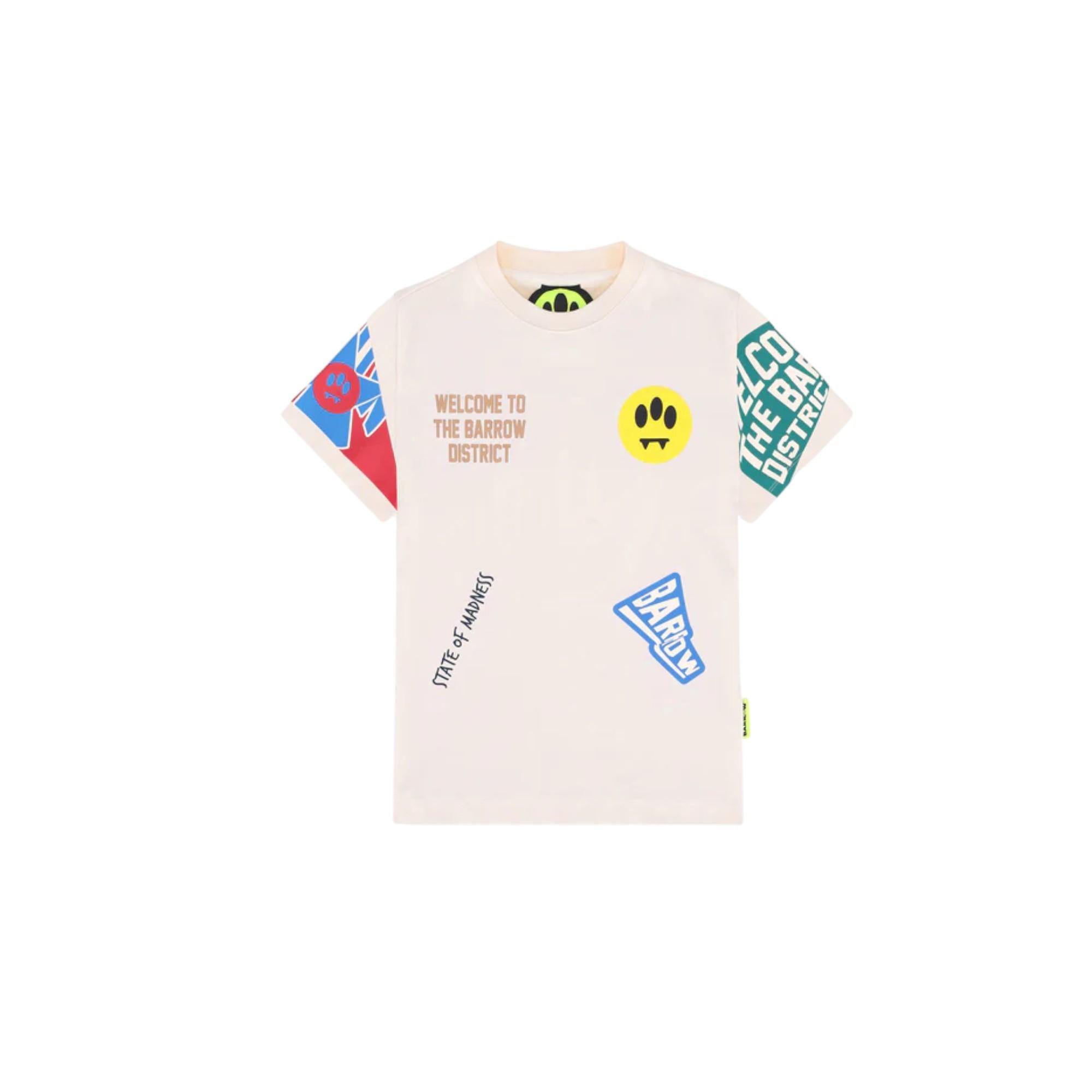 T-shirt Crema BARROW F5BKJUTH079013 BARROW